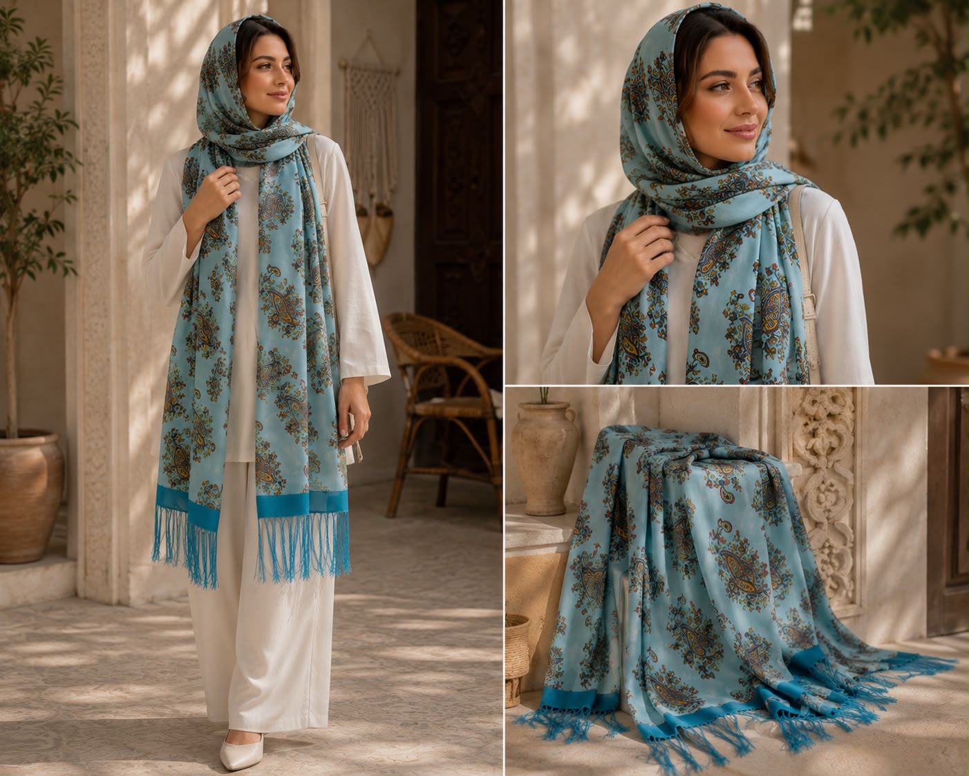 شال وطرحة قطن تركي - Image 3