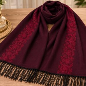 شال وطرحة قطن تركي دبل فيس - Image 2