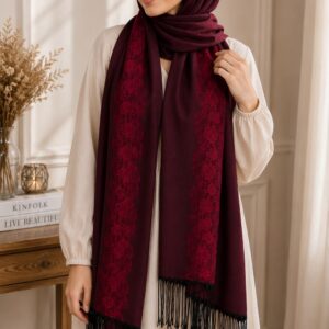 شال وطرحة قطن تركي دبل فيس - Image 3