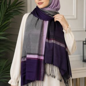 شال وطرحة قطن تركي دبل فيس - Image 1