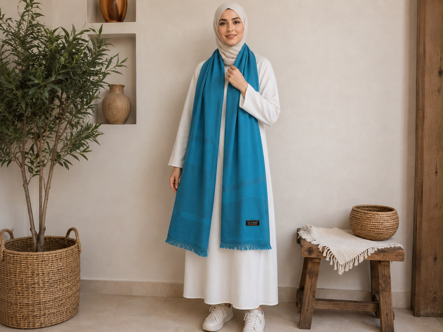 شال وطرحة قطن تركي - Image 4